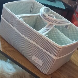 Striped Organizer Caddy - Gray and White